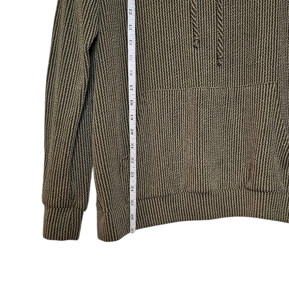 Olive Green Ribbed Stretchy Hoodie with Kangaroo Pocket women's Medium - Picture 9 of 9